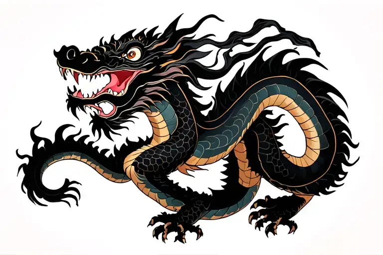 Full Length Black Dragon