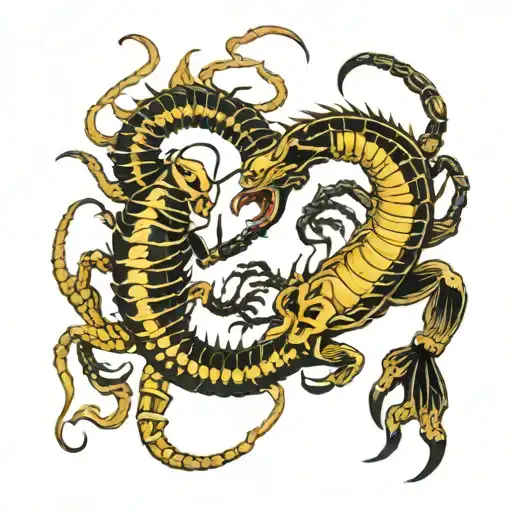 Scorpion Fighting Against The Devil