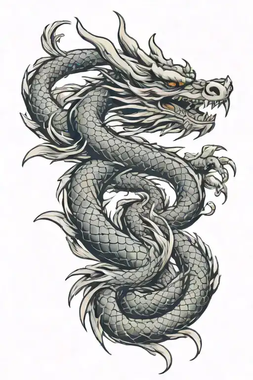 Dragon Wrapped Around A Quill Pen