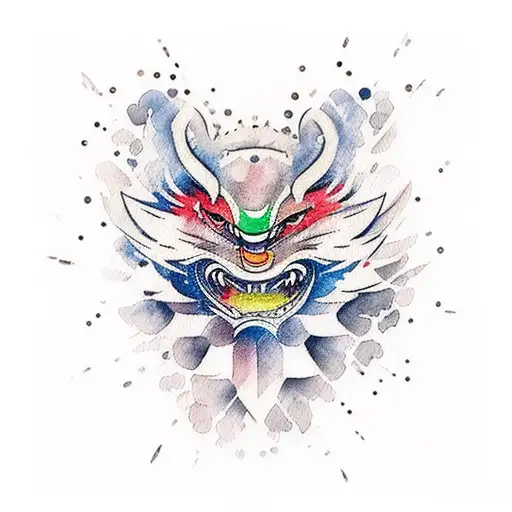 In Watercolor Style On The Shoulder