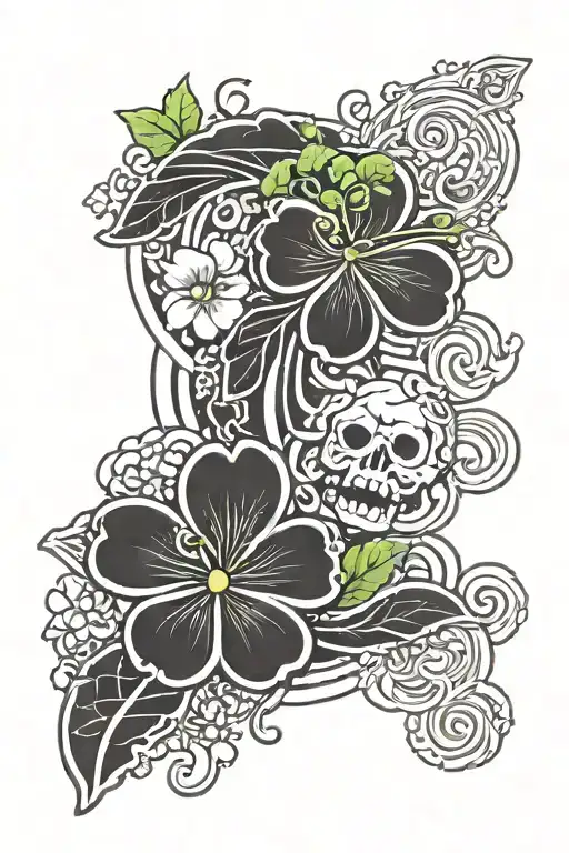 4 Leaf Clover And Aries Moon Star 3D