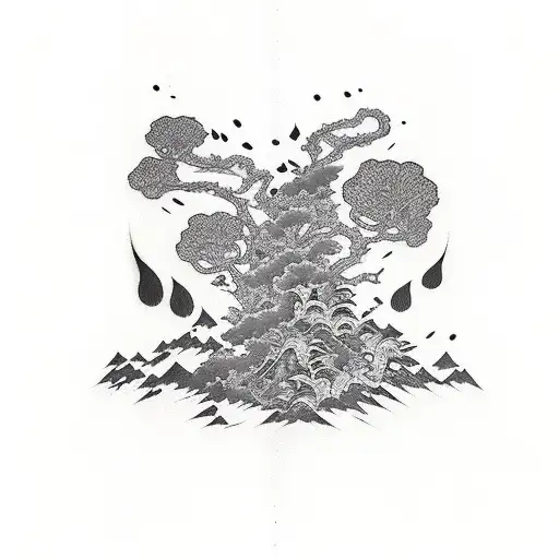 Vertical Black Rectangle With Plants Growing Out Of It