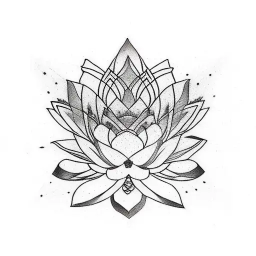 Lotus Flower Sleeve With Moving Lines
