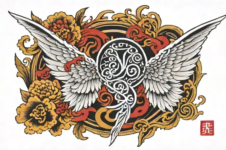 Y Initial With Wings Spread Wide