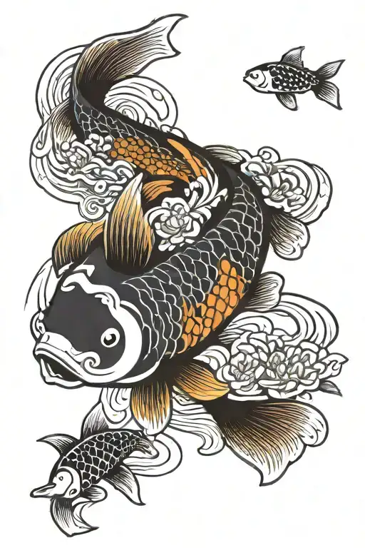 Coast Guard Colors Koi Fish Swimming