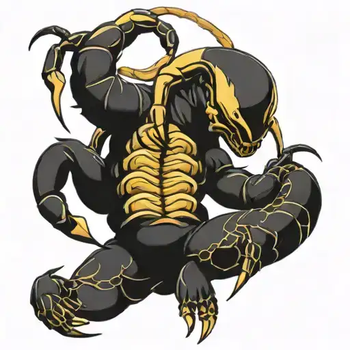 Scorpion Wrapped Arms Around Herself