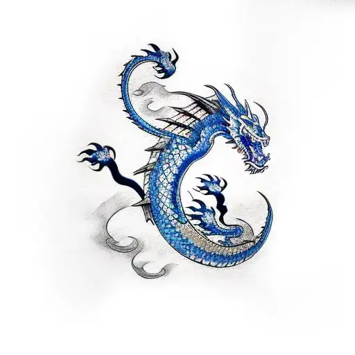 Dragon Tattoo Black And Blue