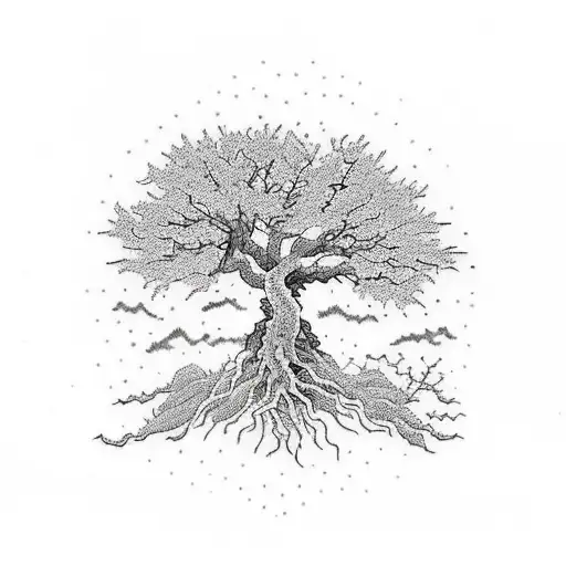 A Tree Of Life Under A Comet