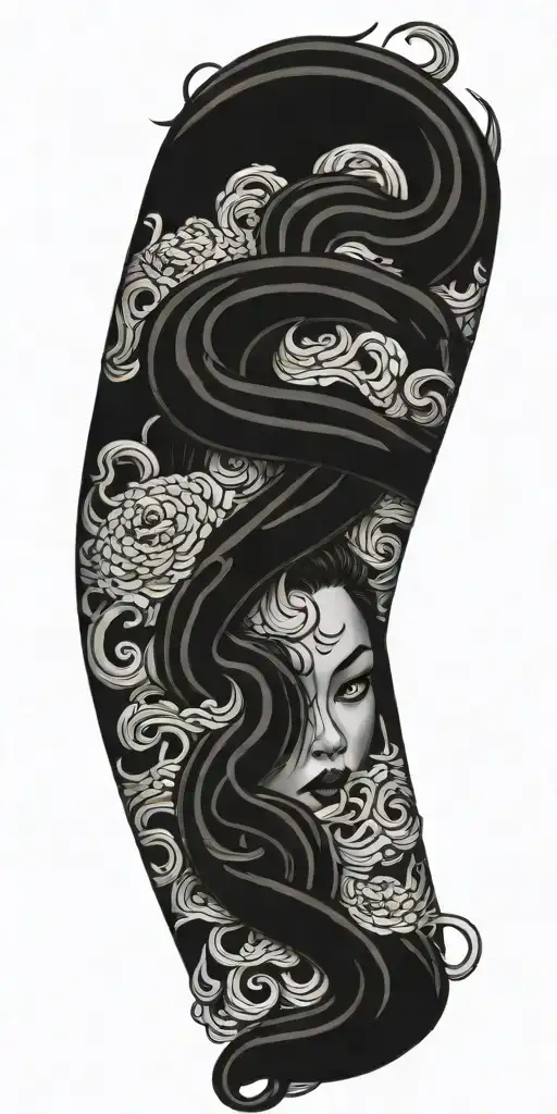 Medusa Intertwined Around Arm Sleeve