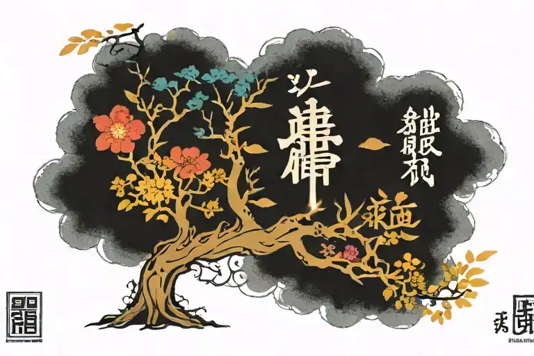 Life Tree With Words Written