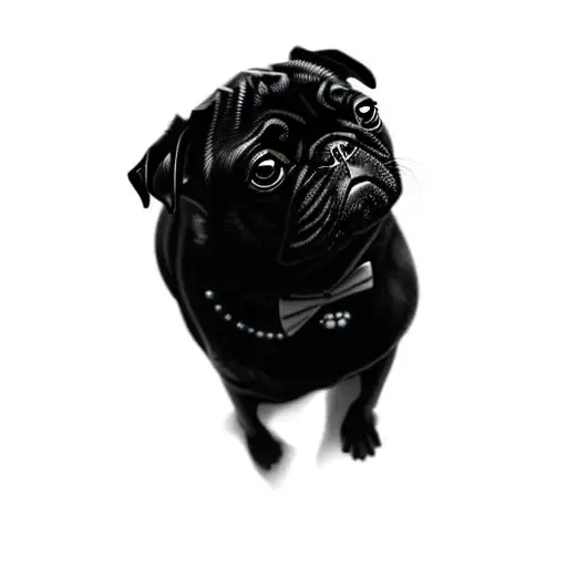 A Black Pug Dog