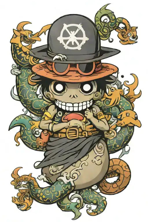 Pokemon Onepiece Mix Ace Relaxo