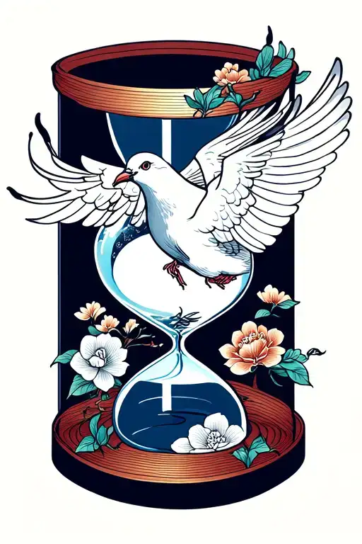 Japanese Dove And Hour Glass