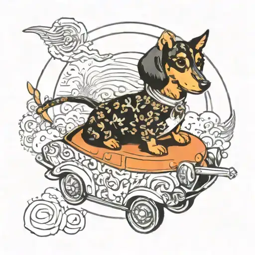 Dachshund Cat Fast Car Driving