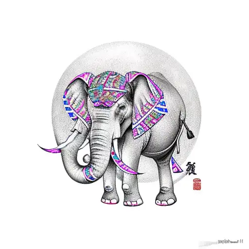 Elephant Purple Ribbon