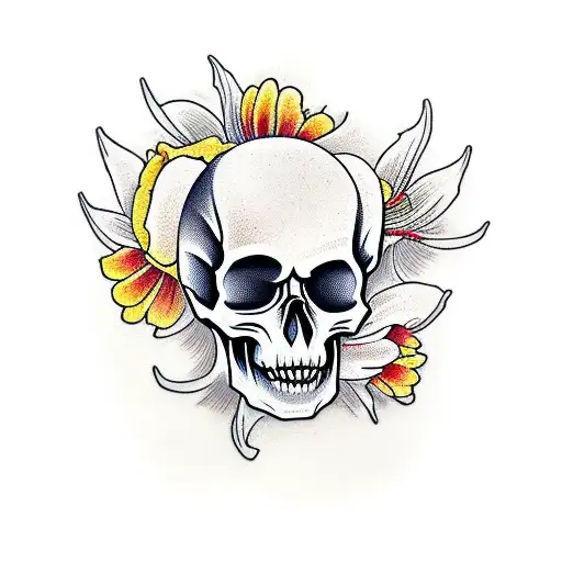 Skull With Jonquils