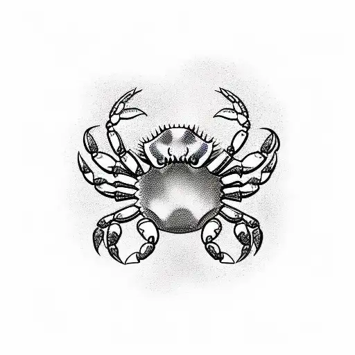 Crab Zodiac With White Roses