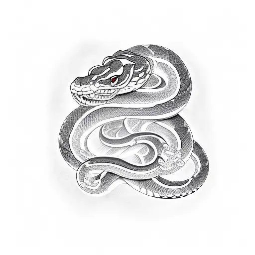 A Snake That Forms A Chinese Characters