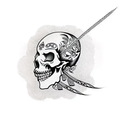 Boudhist Design With Skull