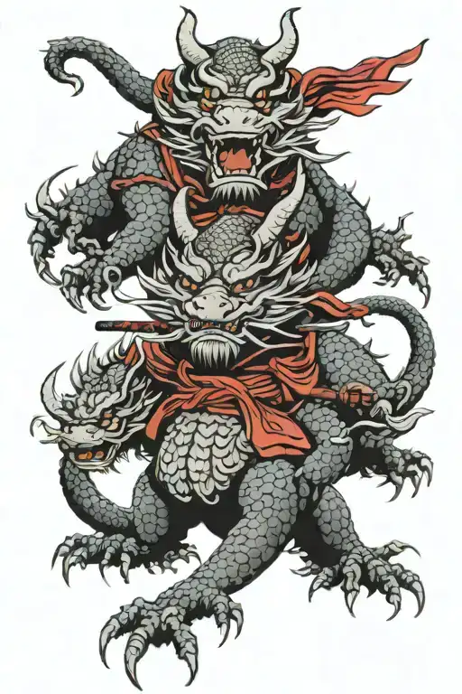 3-Headed Samurai Dragon