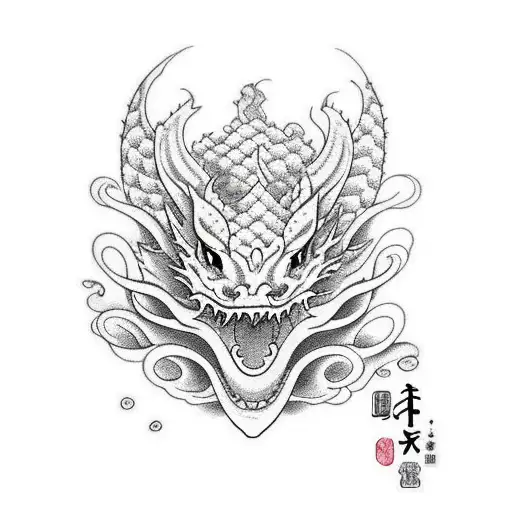 Dragon Cherry Blossum Waves