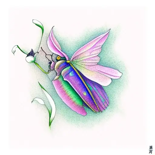 Luna Moth Flying Near A Lily Flower