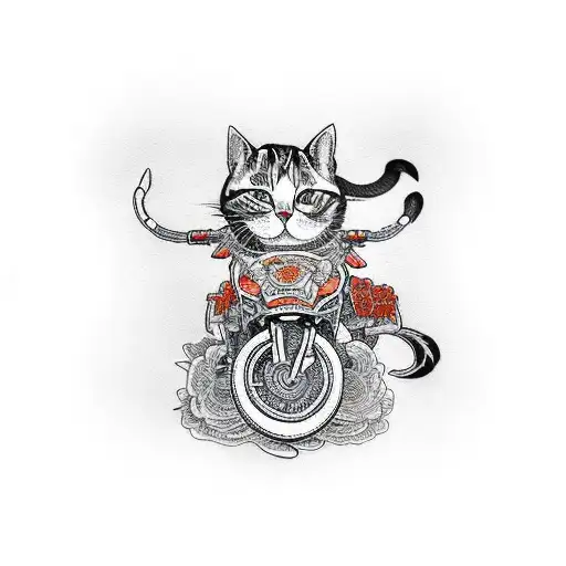 Cat Riding Motorcycle