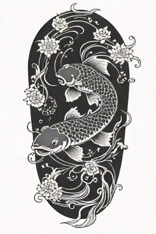 Japanese Carp Koi Black