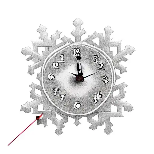 Old Clock With Snowflake An Place For Name And Date