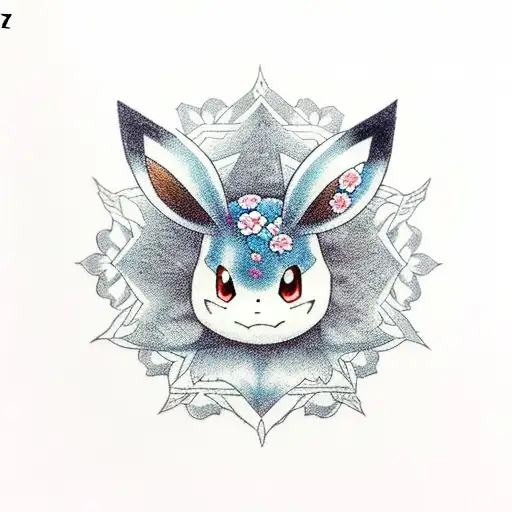 Eevee Pokemon With Flowers Around