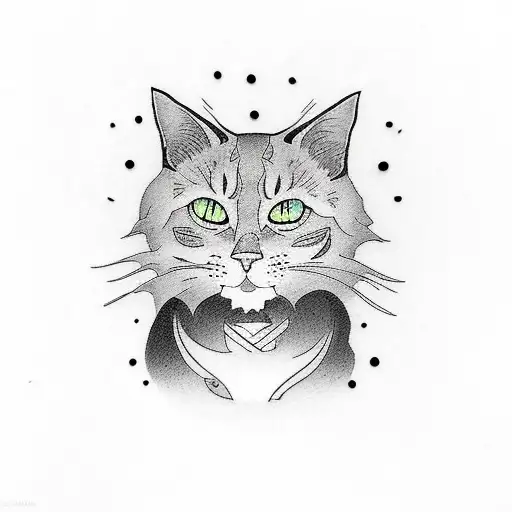 Black Cat With White Spot On The Chest