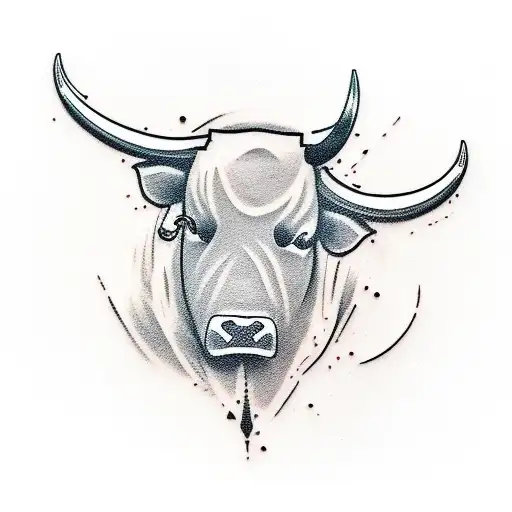 Bull Logo Graffiti Style Simple Neck