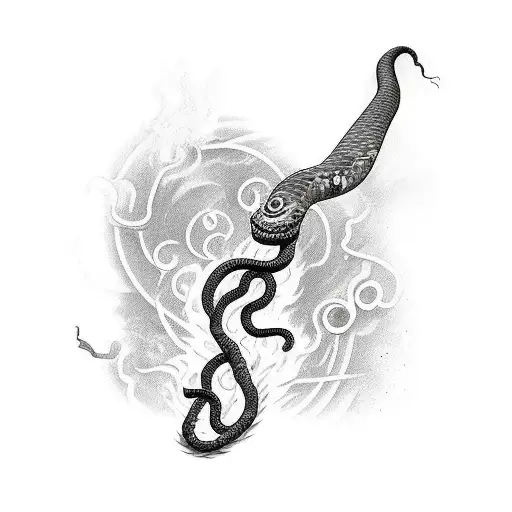 Harry Potter Wand With A Snake Going Up And Around It