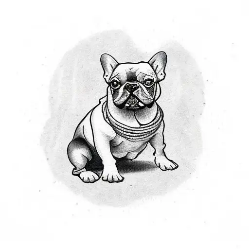 French Bulldog Black With White Breast