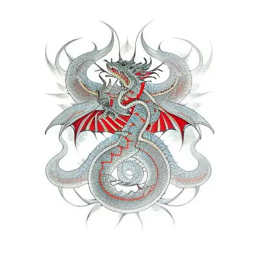 Red Dragon Blue Eyes Golden Scales