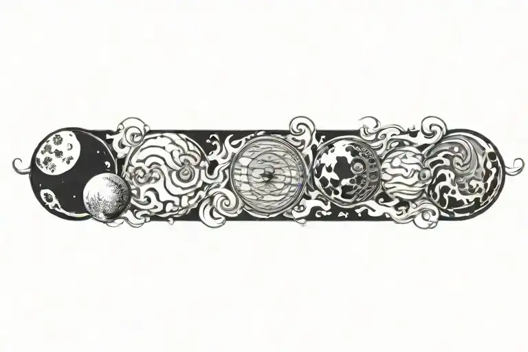 Planets With Flames Engulfing