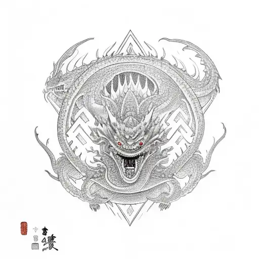 Moneky King Controlling A Dragon With Onimask