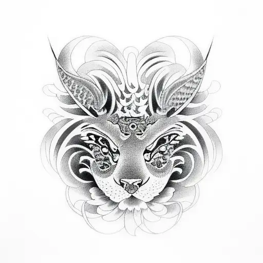 A Realistic Portrait Of A Majestic Wildlife Animal In A Traditional Japanese Art Style