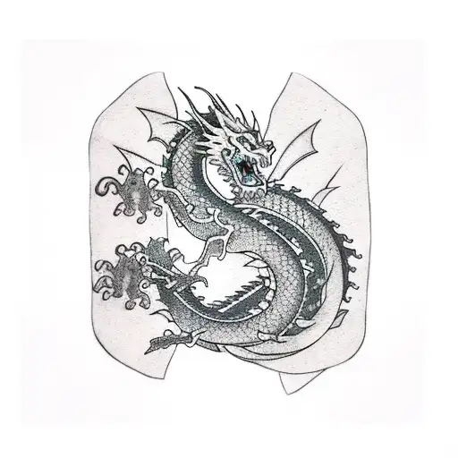 Sleeping Dragon Curled Over Books