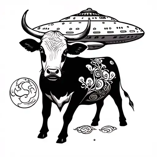 Ufo Abdicating A Cow