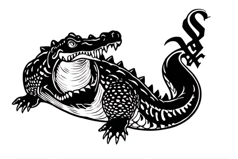 Crocodile And Chicago White Sox Logo