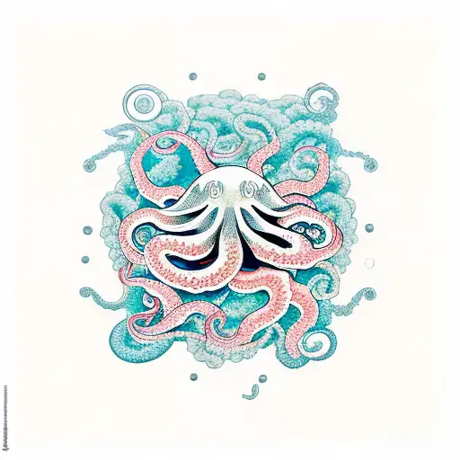 An Abstract Design Featuring Octopus Tentacles Intertwined With Marine Resources Business Tools