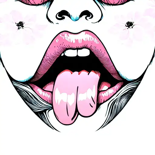 Sexy Mouth With Tongue Out