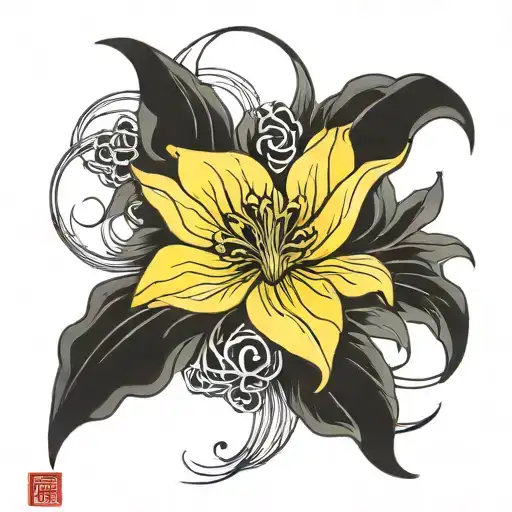 Chinese Strings With Yellow Tulip