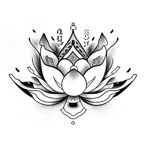 A Lotus Flower Getting Stabbed By A Dag Verticaly