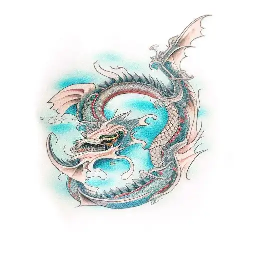 Feminine Dragon Wraps Around The Thigh Water