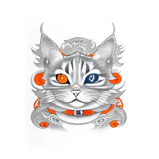 Orange Cat And Katana