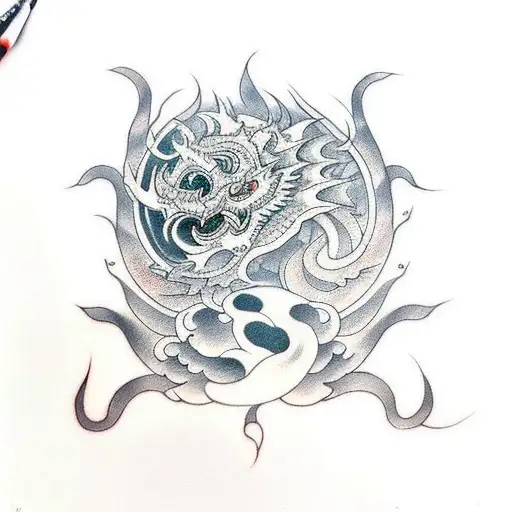 Tattoo That Goes Alongside Dragon