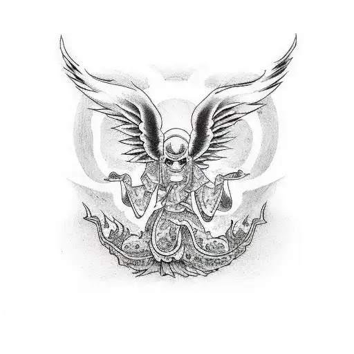 Witch With Angels And Demons' Wing