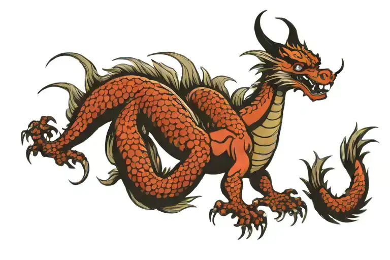 Japanese Dragon With Wind Bars Forming